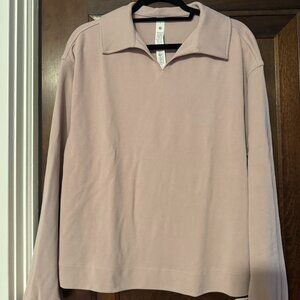 lululemon athletica Light Pink Long Sleeve Collared Pullover